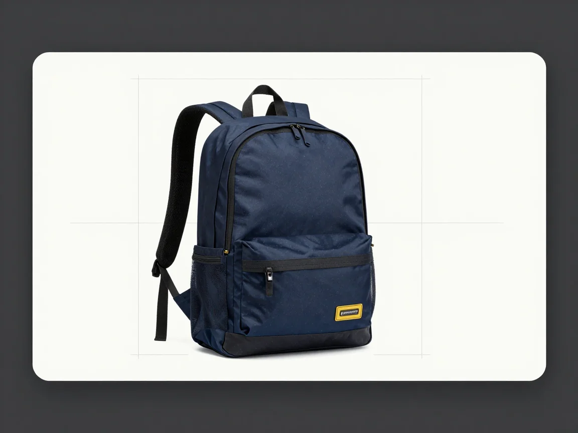 A backpack fitted inside a wider canvas without distortion.