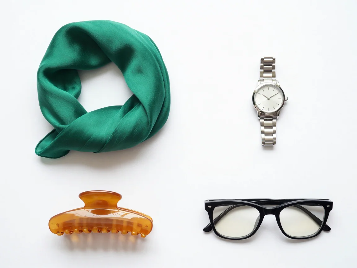 Four accessories prepared as a coordinated white-background set.