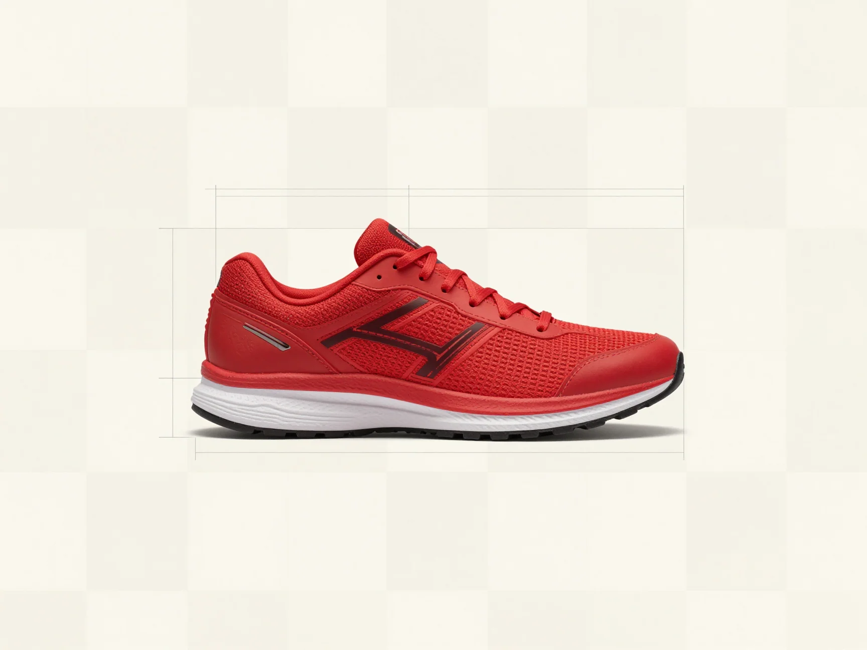 A complete shoe centered on a canvas with visible empty margins.
